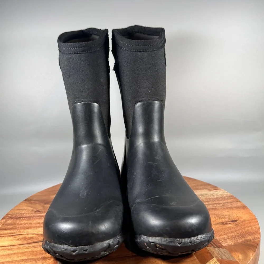 Bogs Kids K York Solid Black Waterproof Insulated Snow Rain Boots Youth 4 72601